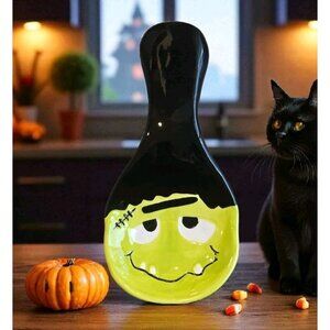 New Boy Spooky Black & Green Halloween Frankenstein Kitchen Spoon Rest Decor